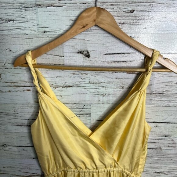 Banana Republic Silk Midi Dress Size 4  yellow - Picture 5 of 9